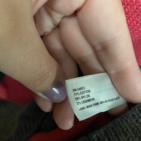 GAP Pink & Gray Cotton Nylon Cashmere Blend Striped Sweater Women's Size XS - Picture 5 of 6